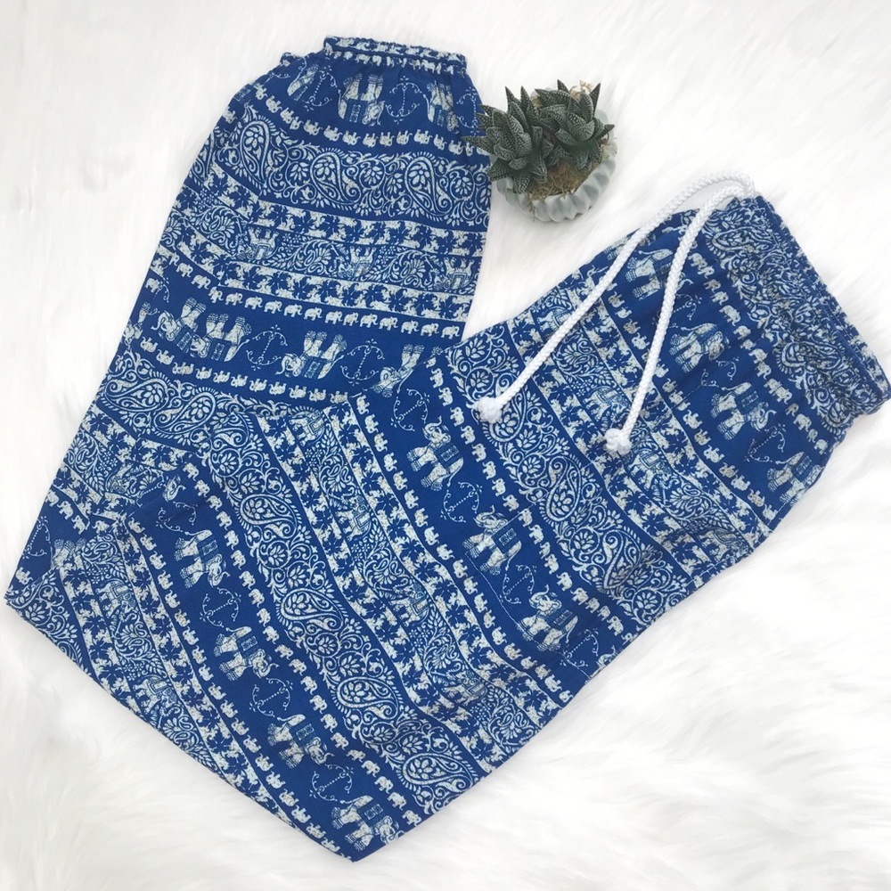 Elephant Print Boho Harem Yoga Pant, XS-S